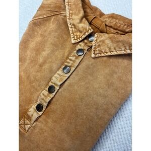 Free People Movement Cropped Pullover Sweatshirt Washed Amber Collared Size M